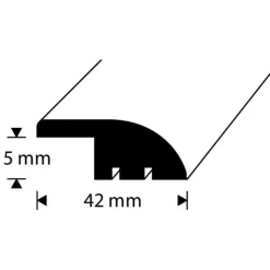 D-profile Nivålist 15X42mm Eik 2m