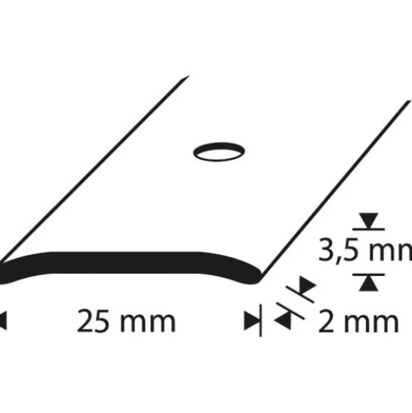 D-profile Overgangslist 25mm Gull 1m
