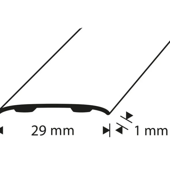D-profile Overgangslist 30mm Gull Selvklebende 1m
