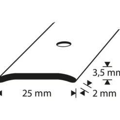 D-profile Overgangslist 25mm Sølv 2m