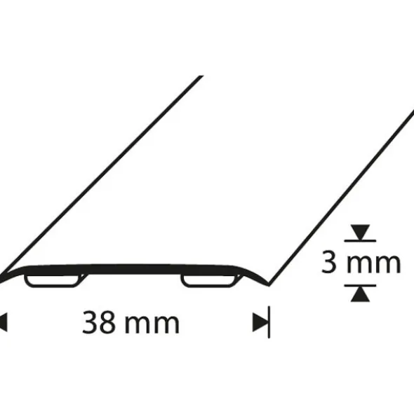D-profile Skjøtelist 38mm Gull 1m