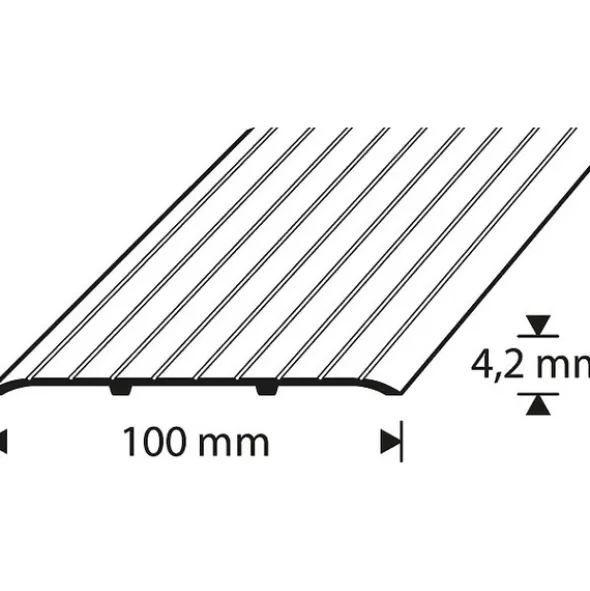 D-profile Skjøtelist 100mm Gull Uboret 2m