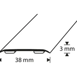 D-profile Skjøtelist 38mm Sølv 2m