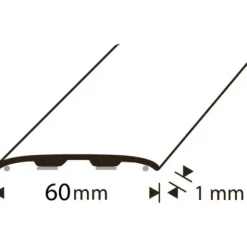 D-profile Skjøtelist 60mm Sølv Selvklebende 2m
