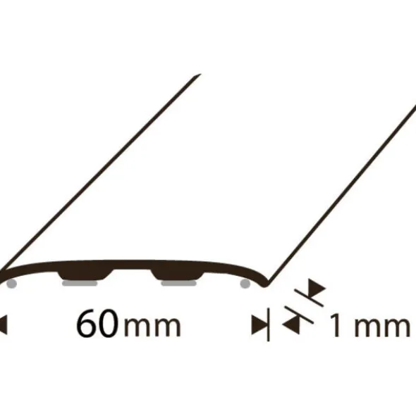 D-profile Skjøtelist 60mm Sølv Selvklebende 2m