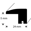 D-profile Terskellist 15X24mm Eik 1m