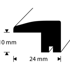 D-profile Terskellist 10X24mm Eik 1m