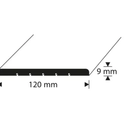 D-profile Terskel 120X9mm Eik 2m