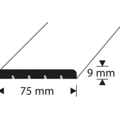 D-profile Terskel 75X9mm Eik 2m