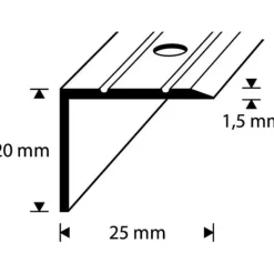 D-profile Trappenese 25X20mm Bronse Skruer 1m