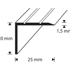 D-profile Trappenese 25X20mm Cotton White 1m