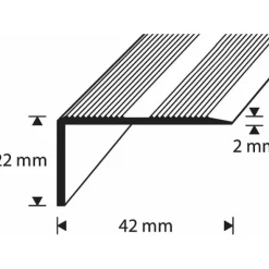 D-profile Trappenese 42X22mm Nordic Grafit 3m