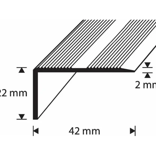 D-profile Trappenese 42X22mm Nordic Grafit 3m