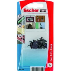 Fischer Opphengskrok Fast & Fix Sort BK a' 8stk