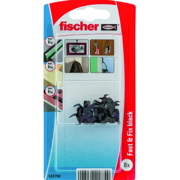 Fischer Opphengskrok Fast & Fix Sort BK a' 8stk