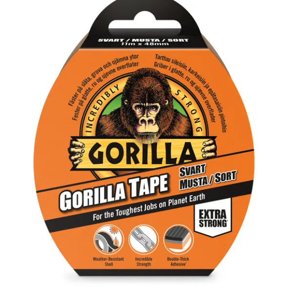 Gorilla Tape Lerret - Svart 11m x 48 mm