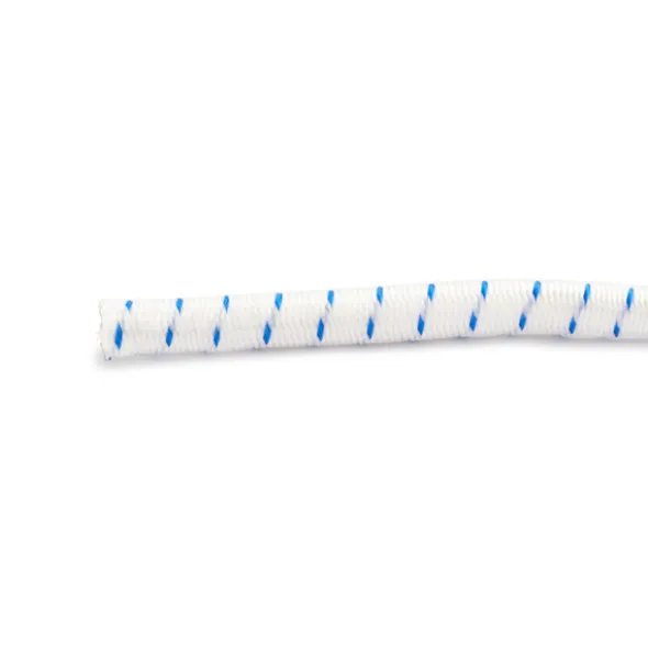 Habo Tau Elastisk - 6mm Hvit/Blå 10m