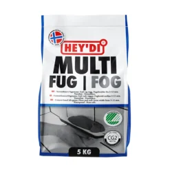 Heydi Fugemasse Multifug Grå 5 kg
