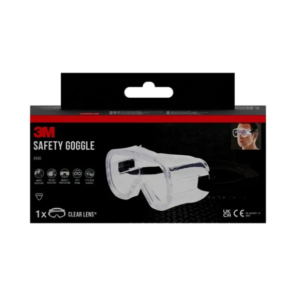3M Vernebrille 4800C Sprutsikker Klar
