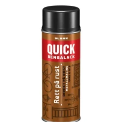 Quick Bengalack Rett På Rust Spray Sort Blank 400ml