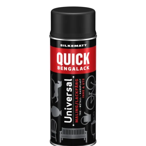 Quick Bengalack Spray Sort Silkematt 400ml