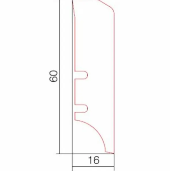 Saga Fotlist Glatt Eik Cognac 16x60x220mm