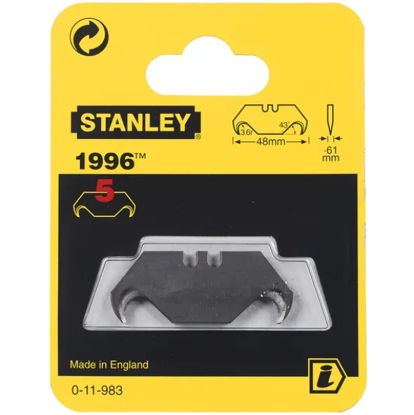 Stanley Knivblad 1996 Krokblad Uten Hull 5 stk