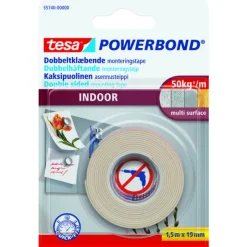 Tesa Dobbelsidigtape Innvendig Hvit 19 mm x 1,5 m