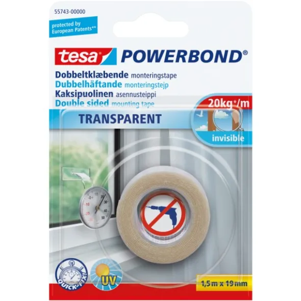 Tesa Dobbelsidigtape Klar 19 mm x 1,5 m