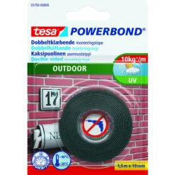 Tesa Dobbelsidigtape Utvendig Transparent 19 mm x 1,5 m