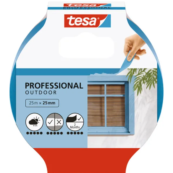 Tesa Malertape Utvendig - Blå 25 mm x 25 m