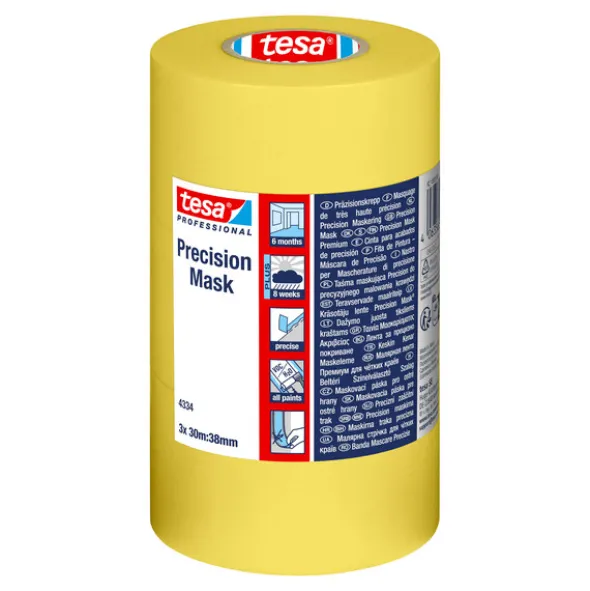 Tesa Maskeringstape Gul Inne 3PK