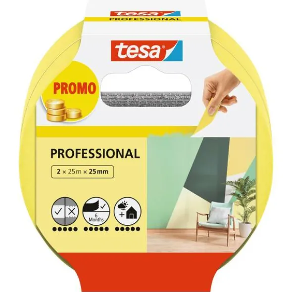 Tesa Maskeringstape Precision 2 pk - 25 mm x 25 m