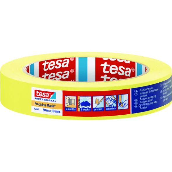 Tesa Maskeringstape Precision Gul Proff 19 mm x 50 m