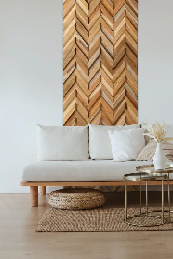 VEGGBEKLEDNING CHEVRON TEAK22760410