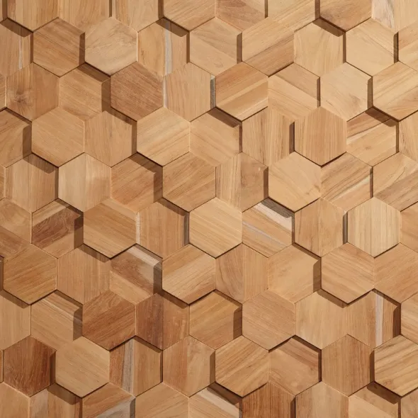 VEGGBEKLEDNING HEXAGON TEAK22760414
