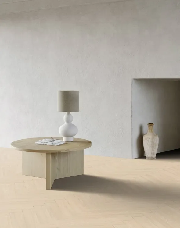 Virtuo 55 Rigid Acoustic Blomma Cream Herringbone Klikkvinyl