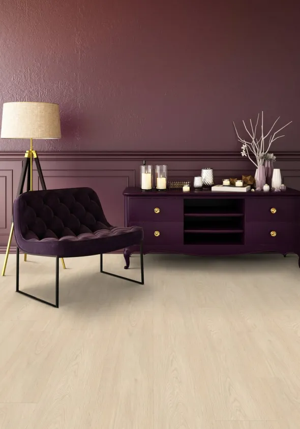 Virtuo 55 Rigid Acoustic Blomma Cream Klikkvinyl